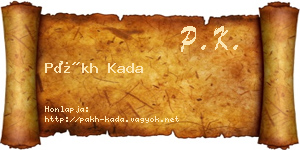 Pákh Kada névjegykártya